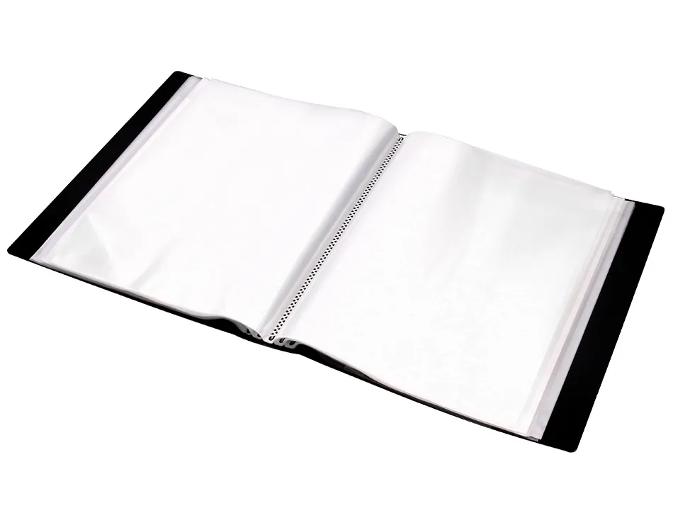 Protège-documents liderpapel personnalisable kangourou polypropylène 40 pochettes fixes a4 210x297mm coloris noir