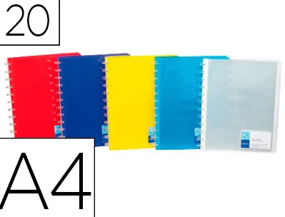 Protège-documents viquel propyglass géode 20 pochettes 40 vues amovibles repositionnables a4 210x297mm coloris assortis