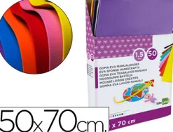 Présentoir de 50 plaques mousse liderpapel 60g/m2 épaisseur 1,5mm 500x700mm 10 coloris assortis