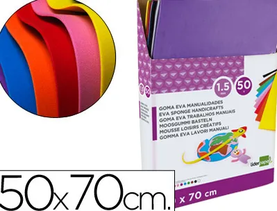 Présentoir de 50 plaques mousse liderpapel 60g/m2 épaisseur 1,5mm 500x700mm 10 coloris assortis