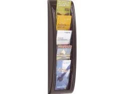 Présentoir paperflow quick fit system polystyrène épaisseur 20mm capacité 200f 65x18x9.5cm coloris noir