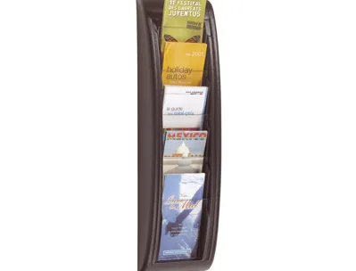 Présentoir paperflow quick fit system polystyrène épaisseur 20mm capacité 200f 65x18x9.5cm coloris noir