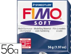 Pâte à modeler fimo soft coloris bleu foncé pain 57g