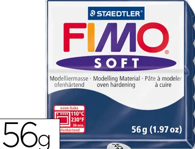 Pâte à modeler fimo soft coloris bleu foncé pain 57g