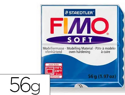 Pâte à modeler fimo soft coloris bleu pacifique pain 57g