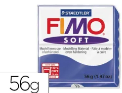 Pâte à modeler fimo soft coloris bleu brillant pain 57g