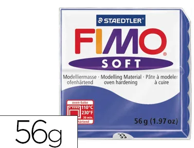 Pâte à modeler fimo soft coloris bleu brillant pain 57g