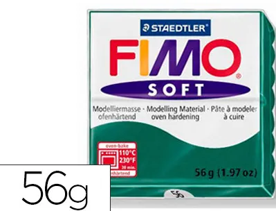 Pâte à modeler fimo soft coloris vert sapin pain 57g