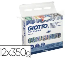 Pâte à modeler giotto patplume végétale coloris assortis boîte 12x350g
