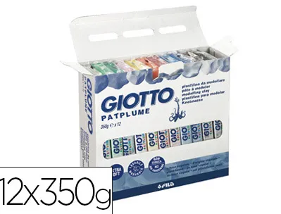 Pâte à modeler giotto patplume végétale coloris assortis boîte 12x350g