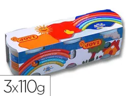 Pâte à modeler jovi box blandiver 1 set de 3 pots assortis 110g