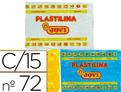 Pâte à modeler jovi plastilina végétale assortiment 15 pains 350g