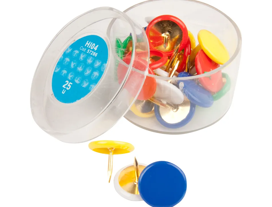 Punaise plastifiée coloris assortis boîte 25 unités