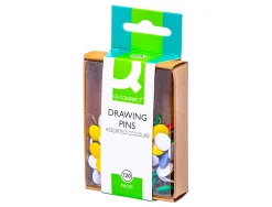 Punaise q-connect diamètre 10mm coloris assortis boîte plastique 120 unités