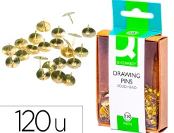 Punaise q-connect laiton diamètre 10mm boîte plastique 120 unités