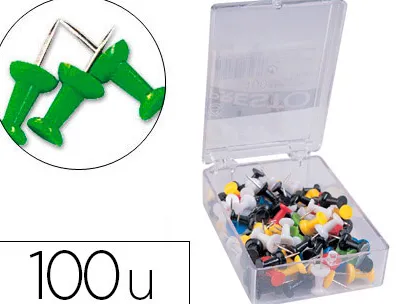 Punaise q-connect épingle mémo coloris vert boîte 100 unités