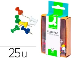 Punaise q-connect épingle mémo coloris assortis boîte 25 unités