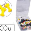 Punaise q-connect épingle mémo coloris jaune boîte 100 unités