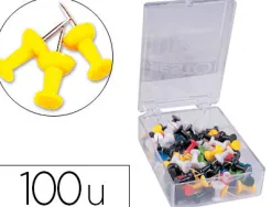 Punaise q-connect épingle mémo coloris jaune boîte 100 unités