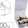 Punaise q-connect épingle mémo coloris blanc boîte 100 unités