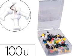 Punaise q-connect épingle mémo coloris blanc boîte 100 unités