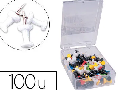 Punaise q-connect épingle mémo coloris blanc boîte 100 unités