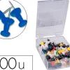 Punaise q-connect épingle mémo coloris bleu boîte 100 unités