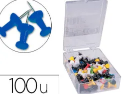 Punaise q-connect épingle mémo coloris bleu boîte 100 unités