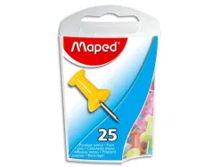 Punaises mémo maped 10 mm coloris assortis boîte 25