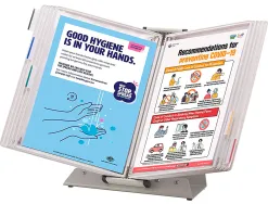 Pupitre de consultation tarifold antimicrobien format a4 10 poches blanc