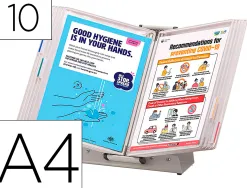 Pupitre de consultation tarifold antimicrobien format a4 10 poches blanc