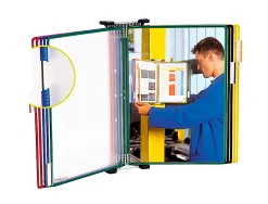 Pupitre mural tarifold 10 pochettes a4 à pivots bords couleur ouverture sur le haut