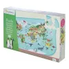 Puzzle avenue mandarine planisphère avec les animaux du monde