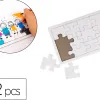 Puzzle carton sodertex 900gm2 a customiser avec trottoir 12 pcs 140x210mm coloris blanc 10 pcs
