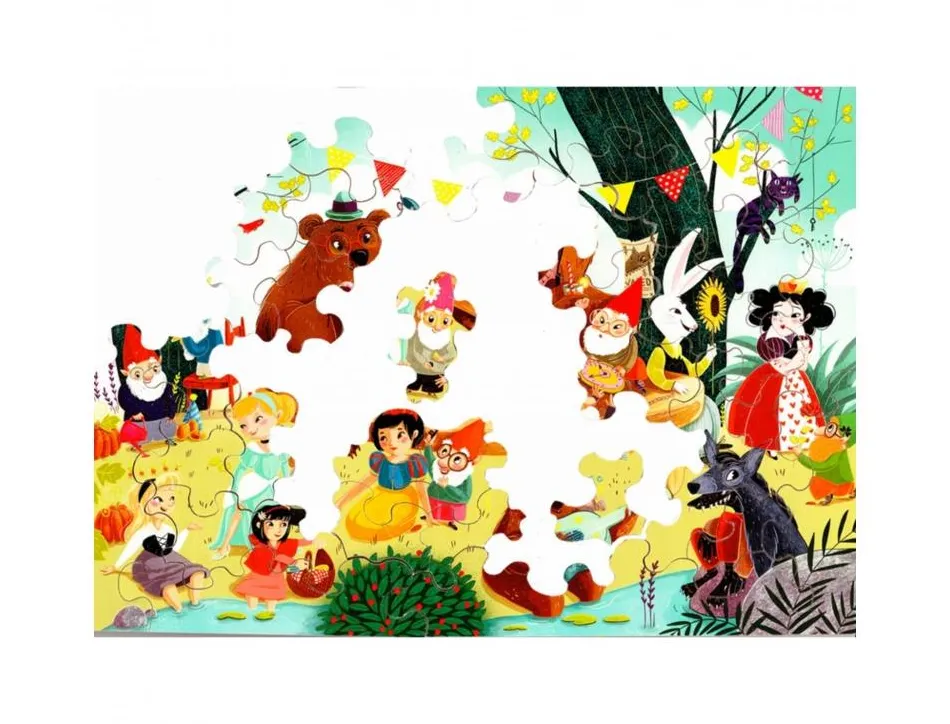 Puzzle en bois sans cadre wilson jeux il etait une fois theme contes et legendes 50 pieces
