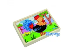 Puzzle en bois sans cadre panoramic ferme 4 puzzles individuels emboitables de 12 pieces chacun