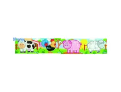 Puzzle en bois sans cadre panoramic ferme 4 puzzles individuels emboitables de 12 pieces chacun