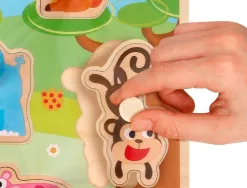 Puzzle enfant imaginovo animaux bois +18 mois 9 pieces 30x22,5x1,5 cm