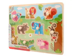 Puzzle enfant imaginovo animaux bois +18 mois 9 pieces 30x22,5x1,5 cm