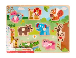 Puzzle enfant imaginovo animaux bois +18 mois 9 pieces 30x22,5x1,5 cm