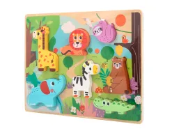 Puzzle enfant imaginovo animaux 3d bois +12 mois 8 pieces 29,5x22x1,7 cm