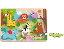 Puzzle enfant imaginovo animaux 3d bois +12 mois 8 pieces 29,5x22x1,7 cm