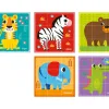 Puzzle enfant imaginovo cubes d'animaux bois +24 mois 15 pieces 12 modeles inclus 22x22x6,4 cm