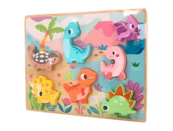 Puzzle enfant imaginovo dinosaures 3d bois +12 mois 8 pieces 29,5x22x1,7 cm