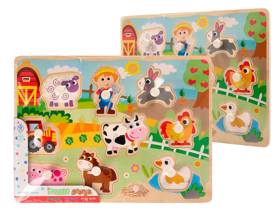 Puzzle enfant imaginovo ferme bois +18 mois 9 pieces 30x22,5x1,5 cm