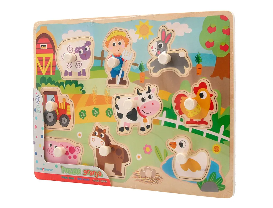 Puzzle enfant imaginovo ferme bois +18 mois 9 pieces 30x22,5x1,5 cm