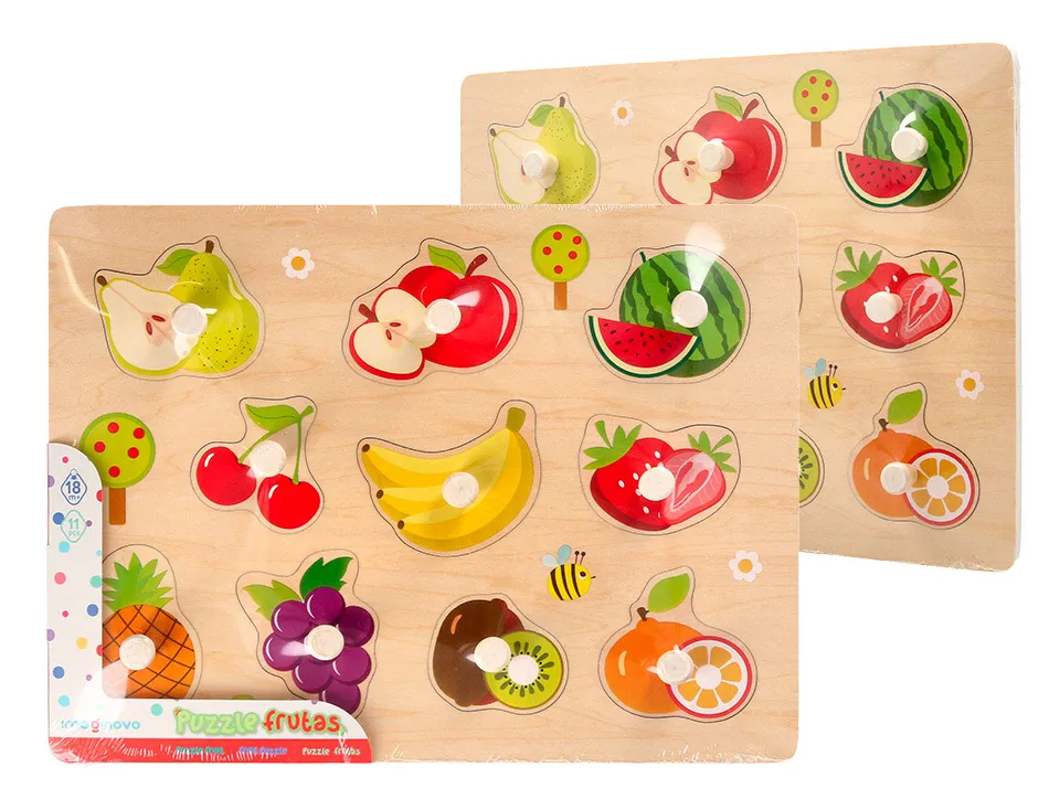 Puzzle enfant imaginovo fruits bois +18 mois 10 pieces 30x22,5x1,5 cm