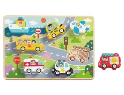 Puzzle enfant imaginovo vehicules 3d bois +12 mois 8 pieces 29,5x22x1,7 cm