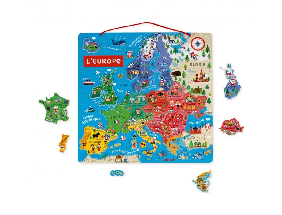 Puzzle interdacta carte d'europe magnetique 40 pcs 45x45cm