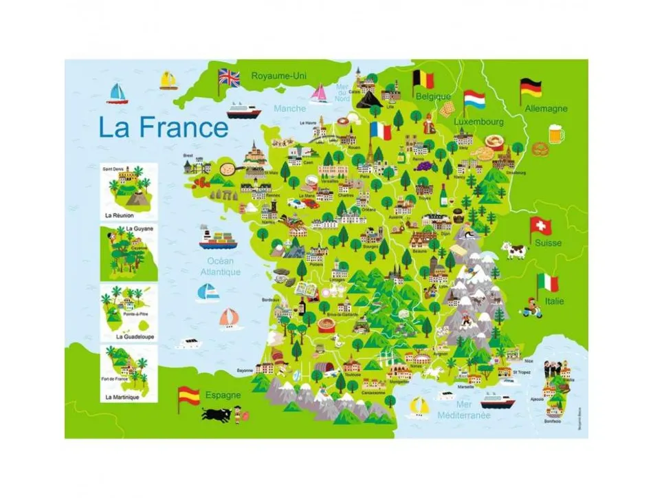 Puzzles carte de france nathan carte de france illustree 100 pieces